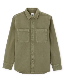Celio Surchemise teint en pièce 100% coton - kaki clair^Homme Chemises