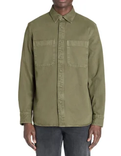 Celio Surchemise teint en pièce 100% coton - kaki clair^Homme Chemises