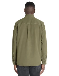 Celio Surchemise teint en pièce 100% coton - kaki clair^Homme Chemises