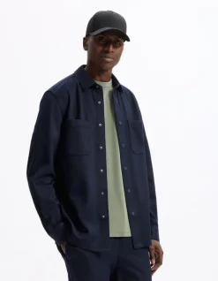Celio Surchemise texturée 2 poches - marine^Homme Chemises|Costumes Casual