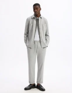 Celio Surchemise texturée 2 poches - gris clair^Homme Chemises