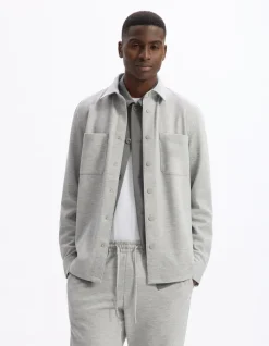 Celio Surchemise texturée 2 poches - gris clair^Homme Chemises