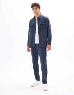 Celio Surchemise unie en 100% TENCEL™ Lyocell - marine^Homme Chemises|Costumes Casual