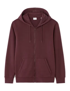 Celio Sweat à capuche zippé regular 100% coton - bordeaux^Homme Sweats