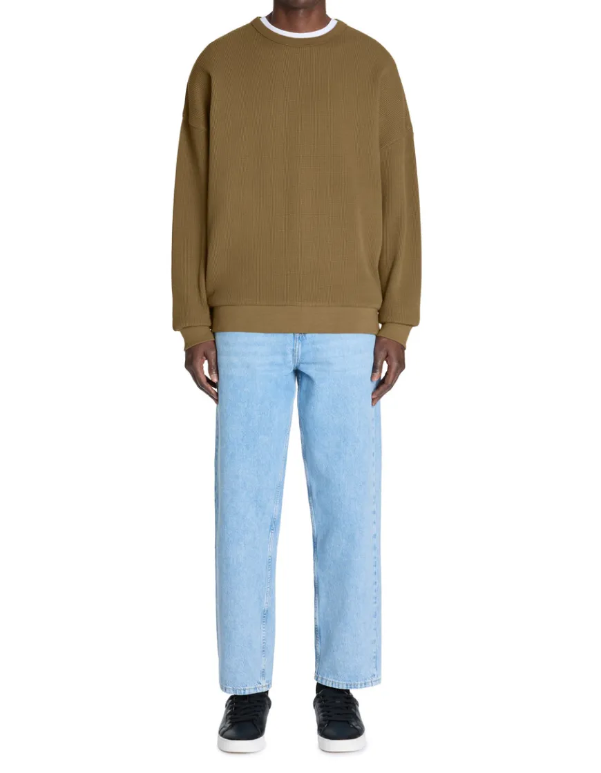 Celio Sweat oversize col rond 100% coton - marron^Homme Sweats