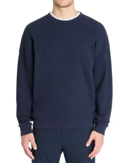 Celio Sweat oversize col rond 100% coton - marine^Homme Sweats
