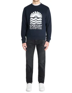 Celio Sweat regular col rond coton mélangé - marine^Homme Sweats