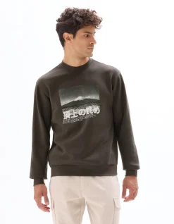 Celio Sweat regular col rond imprimé Asie - anthracite^Homme Sweats