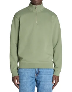 Celio Sweat regular col zippé coton mélangé - vert^Homme Sweats