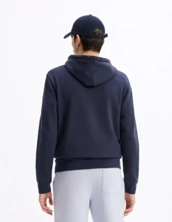 Celio Sweat zippé à capuche 100% coton - marine^Homme Sweats