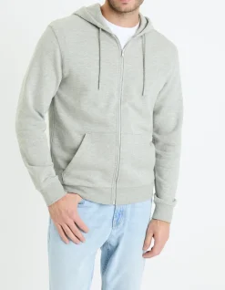 Celio Sweat zippé à capuche en coton mélangé -^Homme Jogness|Sweats