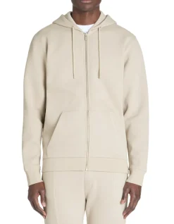 Celio Sweat zippé à capuche regular coton mélangé - beige^Homme Jogness|Sweats