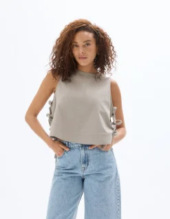 Celio Top avec liens côtés - gris^Femme Chemises & Blouses|T-Shirts & Tops