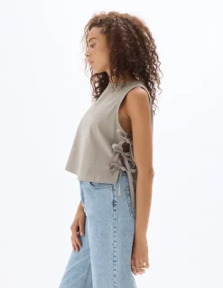 Celio Top avec liens côtés - gris^Femme Chemises & Blouses|T-Shirts & Tops