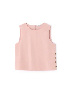 Celio Top coton lin bouton côté - rose^Femme T-Shirts & Tops|Les Ensembles