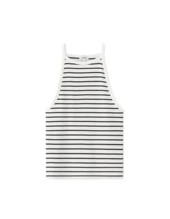 Celio Top côtelé à bretelles rayé - écru^Femme T-Shirts & Tops