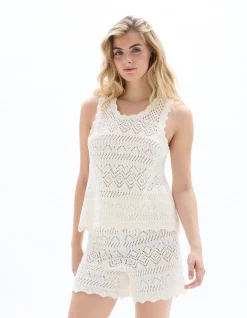 Celio Top en crochet - écru^Femme Les Meilleures Ventes|Pulls