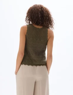 Celio Top en crochet - kaki^Femme Pulls|Les Ensembles