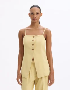 Celio Top habillé à bretelle - jaune^Femme Chemises & Blouses|T-Shirts & Tops