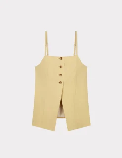 Celio Top habillé à bretelle - jaune^Femme Chemises & Blouses|T-Shirts & Tops