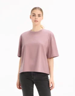 Celio T-shirt 100% coton biologique col rond - rose^Femme T-Shirts & Tops