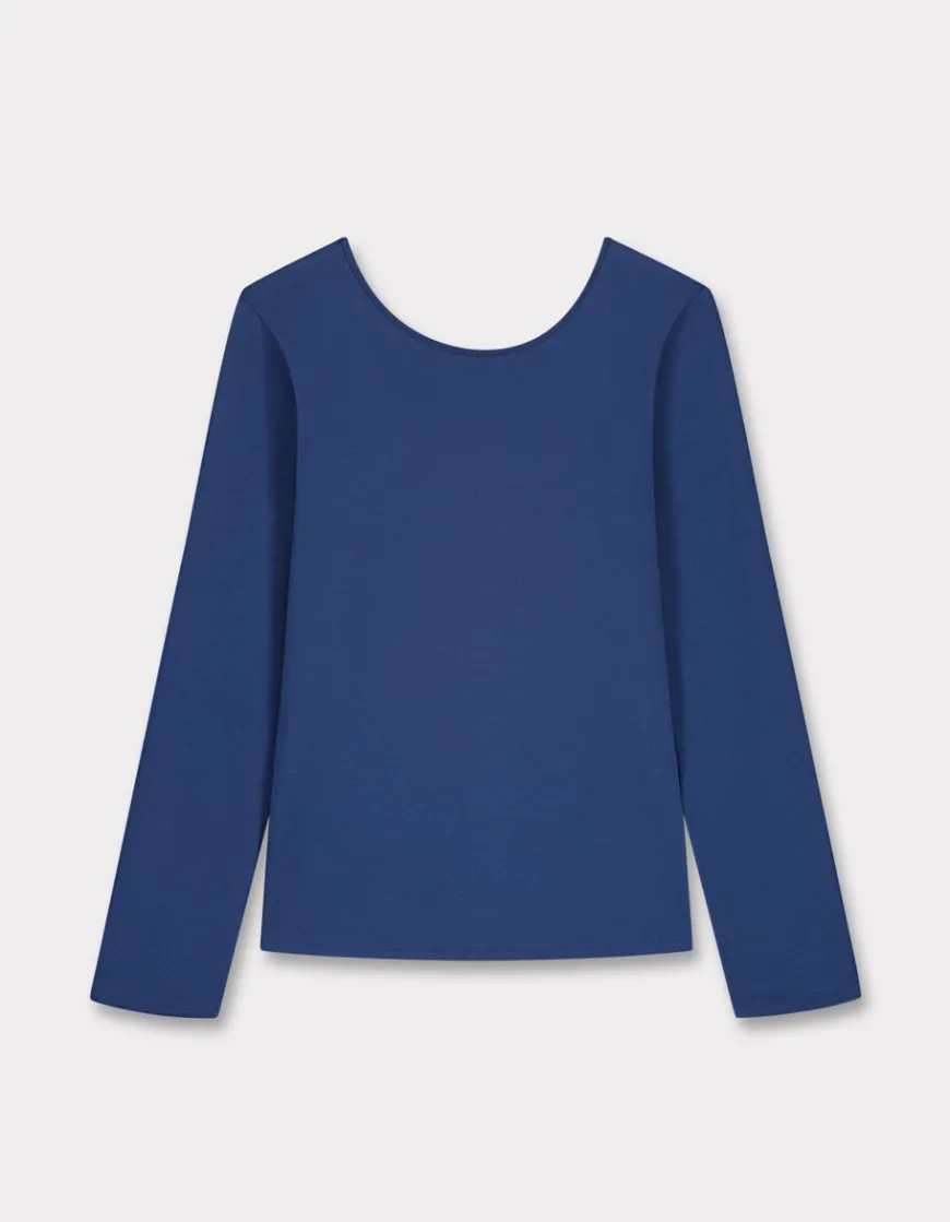 Celio T-shirt ajusté à large encolure - bleu^Femme T-Shirts & Tops