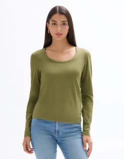 Celio T-shirt ajusté à manches longues - vert^Femme T-Shirts & Tops
