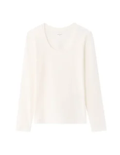 Celio T-shirt ajusté à manches longues - écru^Femme Les Essentiels Aux Meilleurs Prix|T-Shirts & Tops