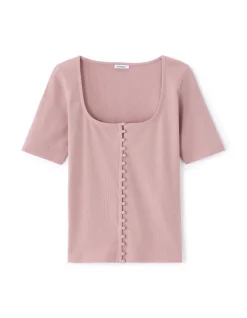 Celio T-shirt boutonné à manches courtes - violet^Femme T-Shirts & Tops