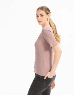 Celio T-shirt boutonné à manches courtes - violet^Femme T-Shirts & Tops