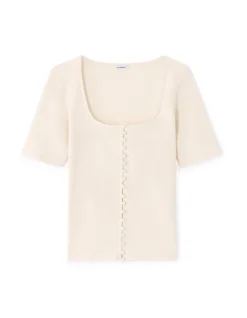 Celio T-shirt boutonné à manches courtes - beige^Femme T-Shirts & Tops