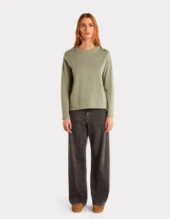 Celio T-shirt boutonné à manches longues - vert^Femme T-Shirts & Tops
