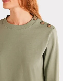 Celio T-shirt boutonné à manches longues - vert^Femme T-Shirts & Tops