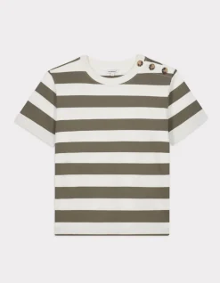 Celio T-shirt boutonné à rayures - kaki^Femme T-Shirts & Tops