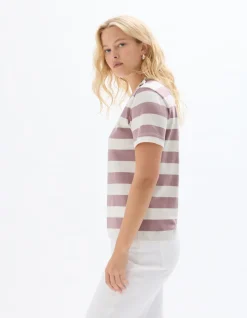 Celio T-shirt boutonné à rayures -^Femme T-Shirts & Tops
