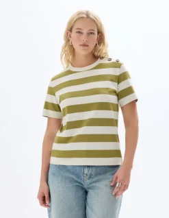Celio T-shirt boutonné à rayures -^Femme T-Shirts & Tops