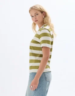 Celio T-shirt boutonné à rayures -^Femme T-Shirts & Tops