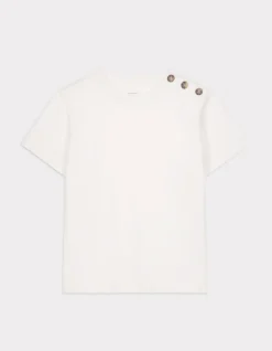 Celio T-shirt boutonné en coton épais - écru^Femme T-Shirts & Tops