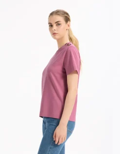 Celio T-shirt boutonné en coton épais - rose^Femme T-Shirts & Tops