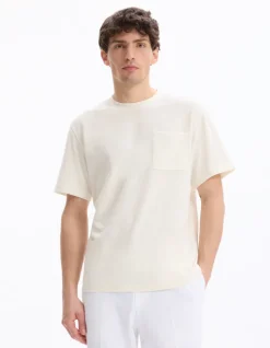 Celio T-shirt boxy col rond - beige^Homme T-Shirts