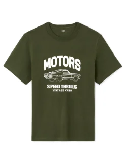 Celio T-shirt boxy col rond 100% coton - vert^Homme T-Shirts