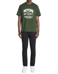 Celio T-shirt boxy col rond 100% coton - vert^Homme T-Shirts