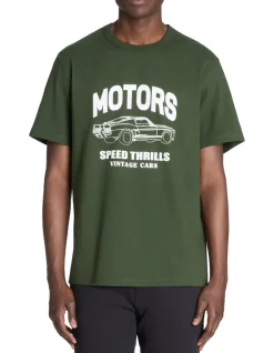 Celio T-shirt boxy col rond 100% coton - vert^Homme T-Shirts