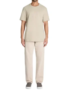 Celio T-shirt boxy col rond 100% coton - beige^Homme T-Shirts