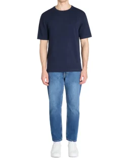 Celio T-shirt boxy col rond 100% coton - marine^Homme T-Shirts