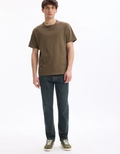 Celio T-shirt boxy col rond 100% coton - taupe^Homme T-Shirts
