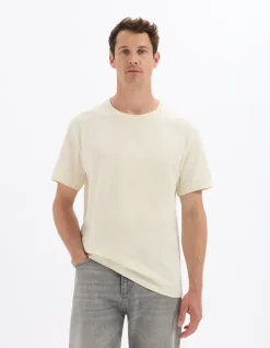 Celio T-shirt boxy col rond 100% coton - jaune^Homme T-Shirts