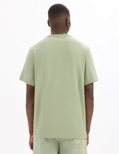 Celio T-shirt boxy col rond 100% coton - vert^Homme T-Shirts