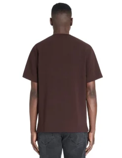 Celio T-shirt boxy col rond coton mélangé - marron^Homme T-Shirts