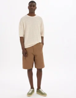 Celio T-shirt boxy col rond en maille - beige^Homme T-Shirts